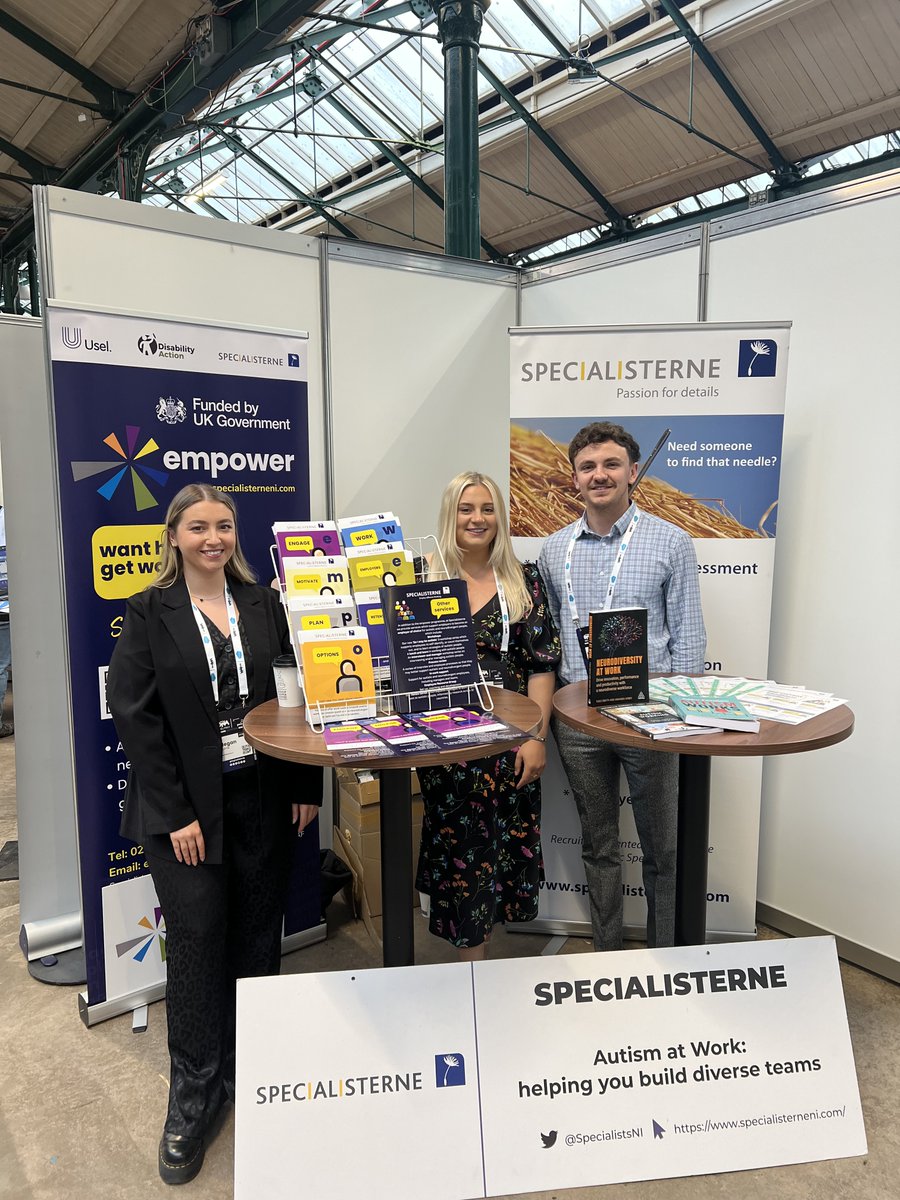 SpecialistsNI's tweet photo. We are at @DigitalDNAHQ today, if you are here, pop by and say hello! Or come and hear @DidrichsenS  who is speaking at 3.30pm on the ReBoot stage on the talents of autistic and neurodivergent people for IT roles. #digitaldna #digitialdnabelfast https://t.co/BZrH8iIduK