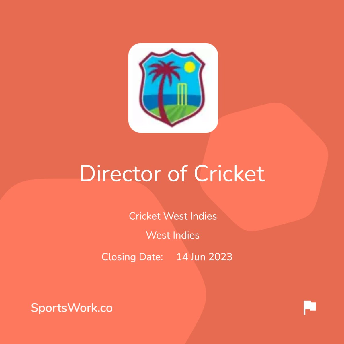 ⭐️  New Vacancy

🏝️ Cricket West Indies

🏏 Director of Cricket

📍  West Indies

More information can be found here - sportswork.co/jobs/cricket-w…

#sportswork #sportsjobs #workinsport #WestIndies #cricket