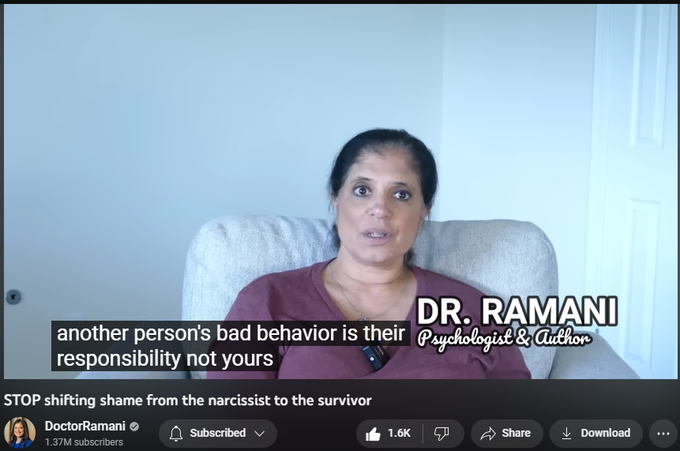 STOP shifting shame from the narcissist to the survivor
https://www.youtube.com/watch?v=9n9rqUoadWc
Whether it's second time or 250th time, they do something bad to you – there is no shame.
Most people don't understand how complex this process is: trauma bonding, self blame, betrayal blindness, cognitive dissonance: the deck is stacked against you. And your nervous system is trying to protect you.
Constant shape-shifting: a bad thing may happen but then it's really good or fine for a while. Then the bad thing happens again it may feel like the first time again because of enough time passes. This carousel is why people get stuck.
Another person's bad behavior is their responsibility, not yours.