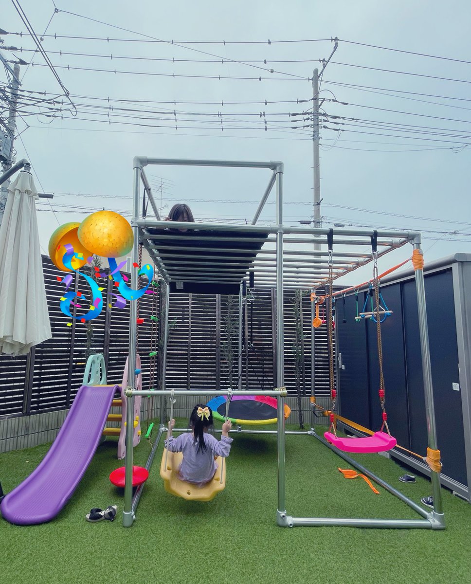 遂に完成⁉️って結構前に完成してましたが我が家のアスレチック