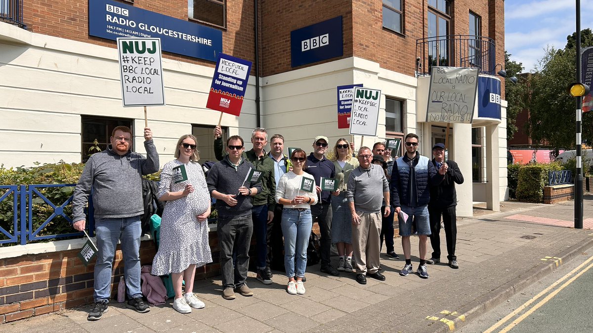 I’m joining colleagues on the picket line  <a href="/BBCGlos/">BBC Gloucestershire</a> in 48 hours of striking. 

This is NOT about pay - it’s about keeping local radio LOCAL.

The BBC says the plans will ‘provide a better local online service’.

#KeepBBCLocalRadioLocal @NUJBBCRegions #NUJBBCstrike