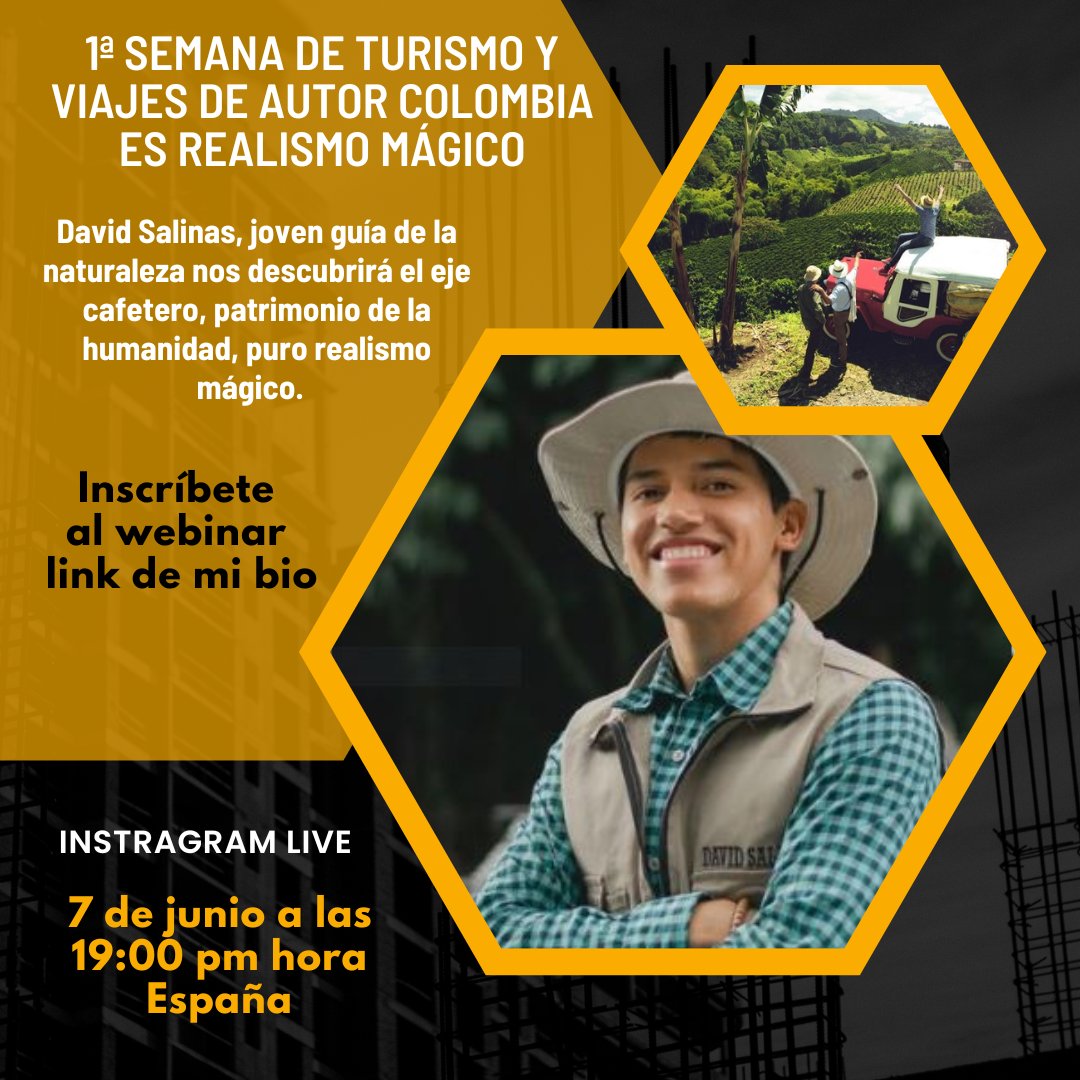 Hoy directo con David, un joven colombiano que aspira a fortalecer su formación en turismo experiencial nos descubrirá por qué el eje cafetero, paisaje patrimonio de la humanidad es uno de los destinos imperdibles si viajas a Colombia. Hoy en @joseturismoexperiencial