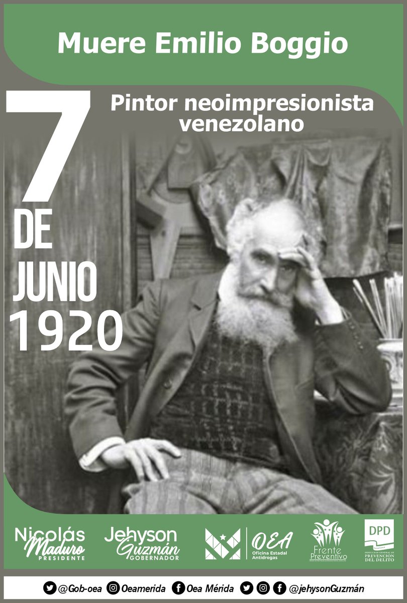 El #7Jun de 1920 falleció en Auvers-sur-Oise, Francia, el pintor neoimpresionista venezolano Emilio Boggio.

#NuevaGeometríaPluripolar