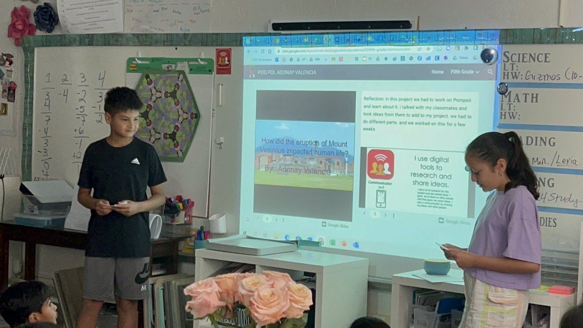ablissfulclass's tweet photo. @FreedomHillES Ss in 5th grade presenting @FcpsPOGPOL to classmates and parents. This presentation was given in Spanish and translated by a classmate for English speakers.  Proud of his bravery, growth as a communicator, and hard work this year! @christiepday #fhhighlights https://t.co/iKsFUMREjz