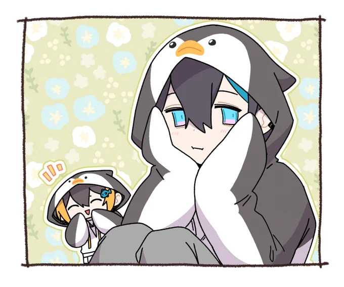 🐧
#きょうのまゆずみ  #灰画 