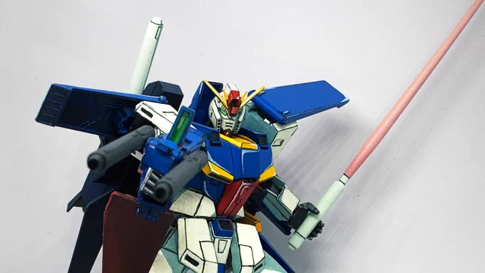 ガッツリ可動改造したので立膝も余裕! HGUCのZZガンダム以上の可動に出来ました。   #ガンプラ #ZZガンダム