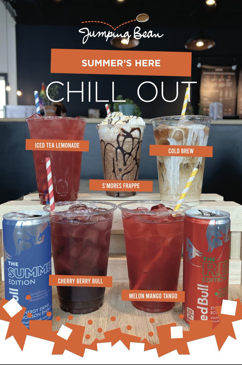 JumpingbeanCA's tweet photo. Summer is here! We’ll.. for Newfoundland standards!! Time to CHILL OUT at Jumping bean!! #coffee #jumpingbean #coffeetime https://t.co/W0uSBMHh4e
