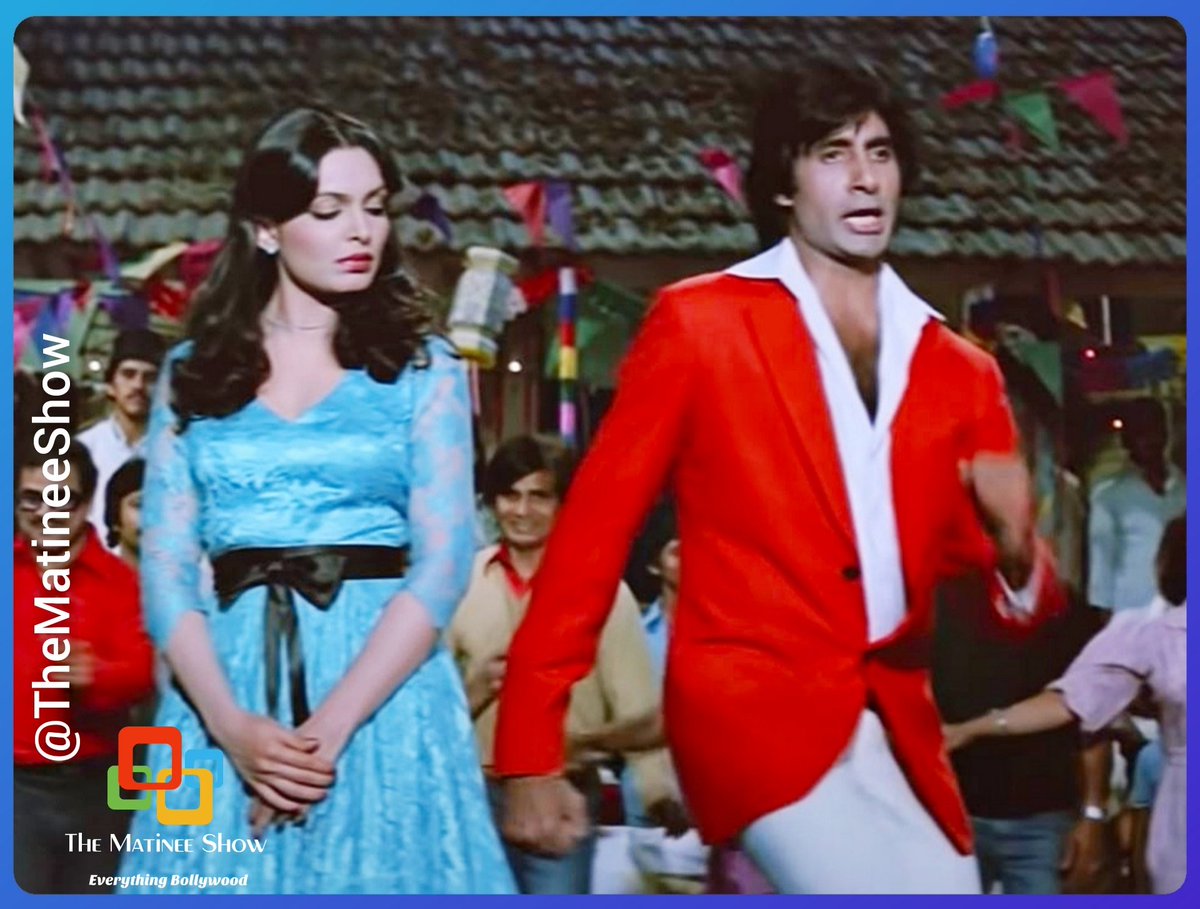 Angrezi mein kehte hai I Love You...
The Red blazer worn by #amitabhbachan is the first thing that comes to mind in this song from Khuddaar (1982). Parveen Babi too looks cute in satin Blue dress. Iconic song!
@SrBachchan 
#ParveebBabi #RajeshRoshan
#RaviTandon 
@Nitingodbole