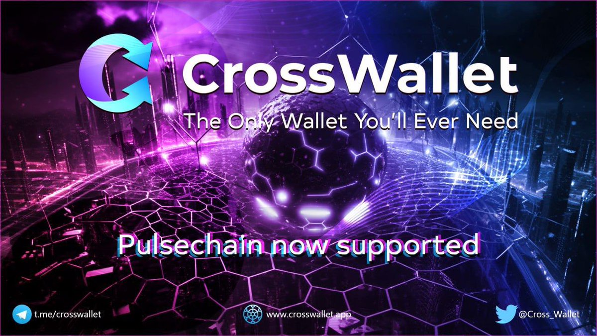 Now this is pretty cool 💯
#CrossWallet is now able to support #PulseChain . A fresh new from the official TG channel 🔝