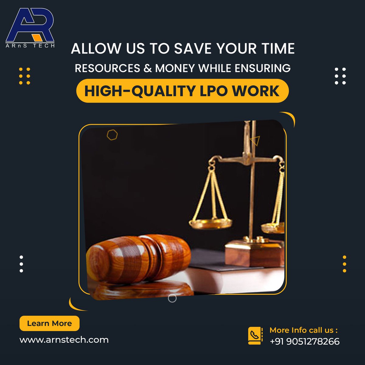 arnstech's tweet image. Our team of experienced professionals is committed to delivering personalized and high-quality LPO services in order to meet law firms’ needs. #LPO #legalprocess #legalprocessoutsourcing
