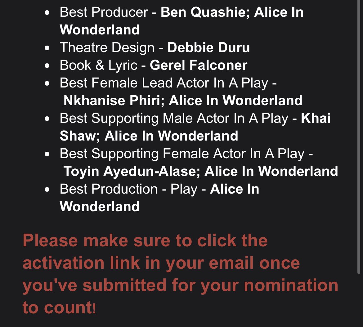 This is how you know I don’t like doing this stuff… man didn’t even post the link to rahtid🤣🤦🏽‍♂️ Voting link below, don’t forget to confirm your vote using the link in your email as well! 

vote.blackbritishtheatreawards.com/?fbclid=PAAaZ6…