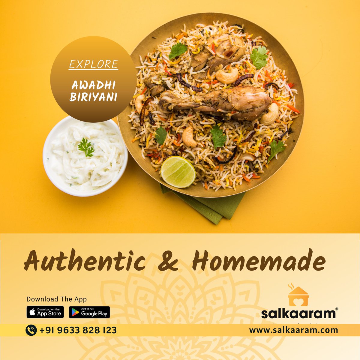 Awadhi Biriyani ✅ 
Homemade Food ✅
Home Delivery✅

Only on Salkaaram App. 

#salkaaram #homemadefood #fooddelivery #lovefromhome #momsmade #salkaaramapp #familygettogether #eattogether #inhouseparty #cookedwithlove