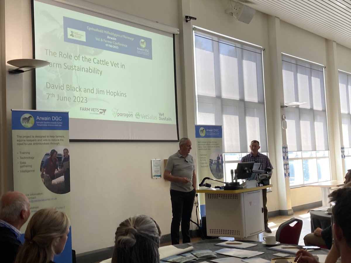 Diolch i David a Jim am sesiwn diddorol ar gynaliadwyedd bore ‘ma

Thanks to David &amp; Jim for an interesting session on sustainability this morning

<a href="/vetjimbo/">Dr Jim Hopkins MRCVS</a> <a href="/Vet_Sustain/">Vet Sustain</a> @VetSalus