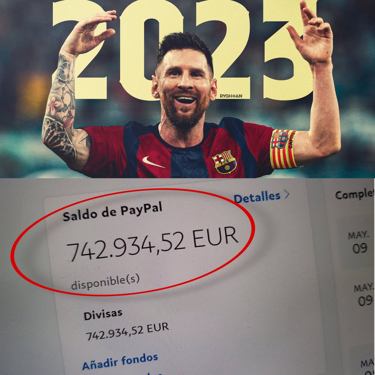 reinodelfutboll's tweet photo. 🚨 ¡ATENCIÓN!

Si Messi vuelve al FC Barcelona, le doy 1000€ a cada uno que me siga y interactúe con este tweet ❤️💬 https://t.co/W14D3ND8xZ