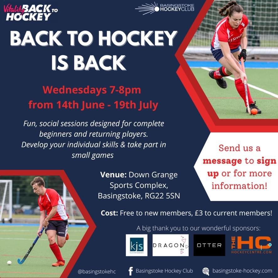 We’re running our Back to Hockey sessions again this summer! 
📩 Drop us a message to sign up or for any further information.
🔹If you are already on Spond, please get in touch via the existing post.
We look forward to seeing some new faces again this year! <a href="/BasingstokeHC/">Basingstoke Hockey</a>