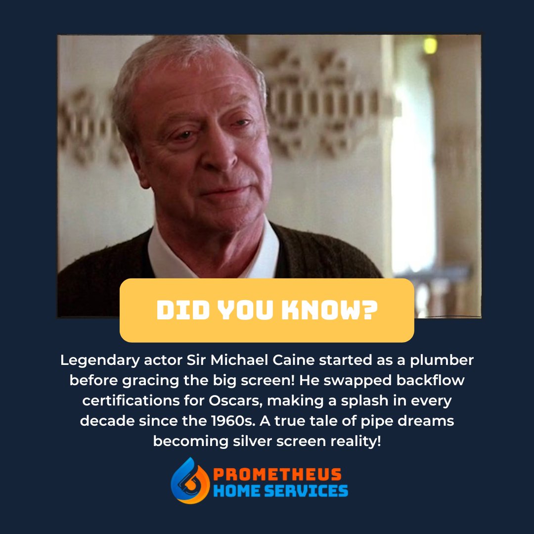 Prom_Plumbing's tweet image. From fixing leaks to stealing scenes, Sir Michael Caine's transition from plumber to movie star is a testament to chasing dreams! 🎬💫
.
.
#BostonPlumber #PipeDreams #PlumberTurnedActor #BostonPlumbing #MichaelCaine #ChasingDreams #JourneyBegins #IconicTransformation