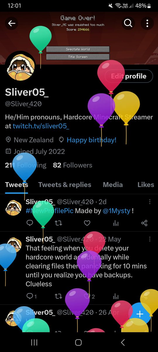 Sliver_420's tweet photo. Balloons PogU https://t.co/9uXNTTPPEx