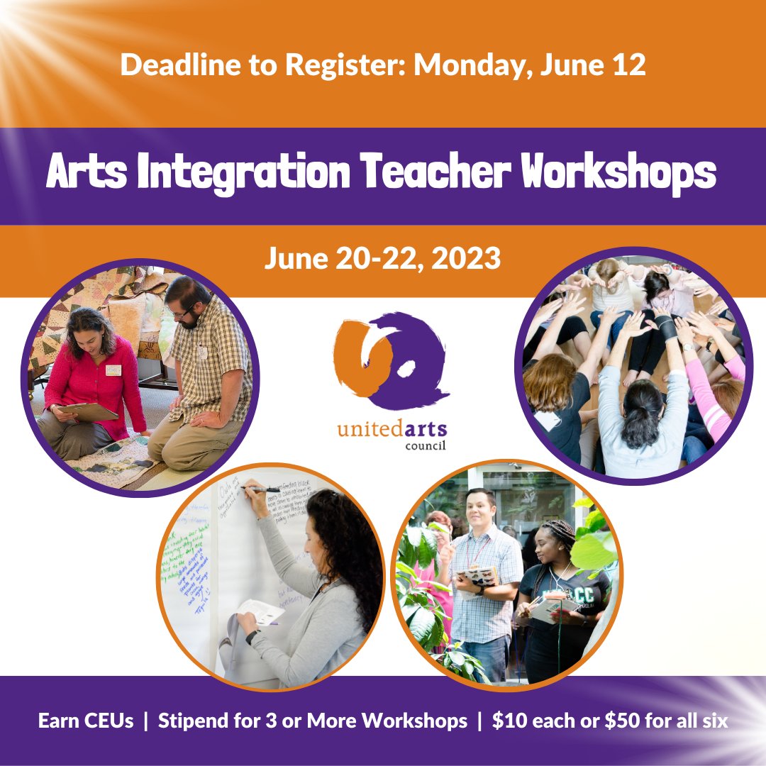 United Arts Wake County (@unitedartswake) on Twitter photo Deadline is Monday, June 12, and the seats are filling fast! So K-8 teachers in Wake County register today for the Summer #ArtsIntegration Workshops at the <a href="/NaturalSciences/">NC Museum of Natural Sciences</a> and the @NCmuseumhistoryMore Info: unitedarts.org/programs/arts-… <a href="/WCPSS/">Wake County Public School System</a> Deadline is Monday, June 12, and the seats are filling fast! So K-8 teachers in Wake County register today for the Summer #ArtsIntegration Workshops at the <a href="/NaturalSciences/">NC Museum of Natural Sciences</a> and the @NCmuseumhistoryMore Info: unitedarts.org/programs/arts-… <a href="/WCPSS/">Wake County Public School System</a>