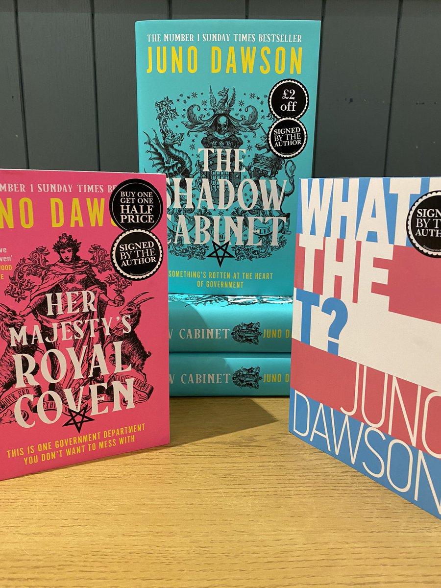 A huge thank you to Juno Dawson for coming in yesterday to sign her books! We’ve got signed copies of ‘The Shadow Cabinet’, ‘Her Majesty’s Royal Coven’, and a range of her backlist titles!! 

#junodawson #theshadowcabinet #hermajestysroyalcoven #signedbooks