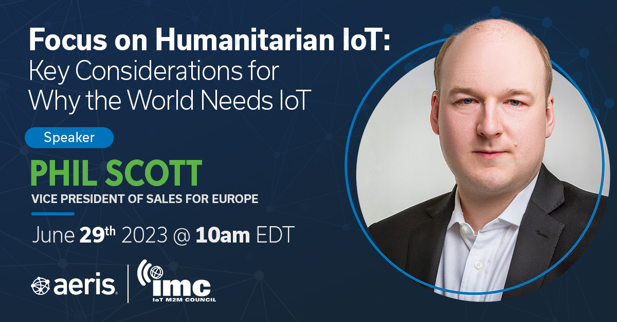 Join Aeris VP Phil Scott on June 29, 10:00 EDT, for the IMC IoT Days of Summer panel on the importance of IoT for sustainability.
Register here: bit.ly/43Q371X

#cellularIoT #IoT #IoTenergymanagement #sustainability #solar