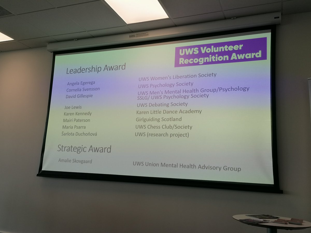 Amanda_UWS's tweet photo. Delighted to be @careersUWS #uwsstudentsuccess awards in Lanarkshire Campus today. So many amazing students, not least our @UWS_Psychology graduating student David Gillespie @DavidGi74693955 talking about his volunteer experiences & encouraging us all to do more volunteering. https://t.co/CXFEjhqXNu