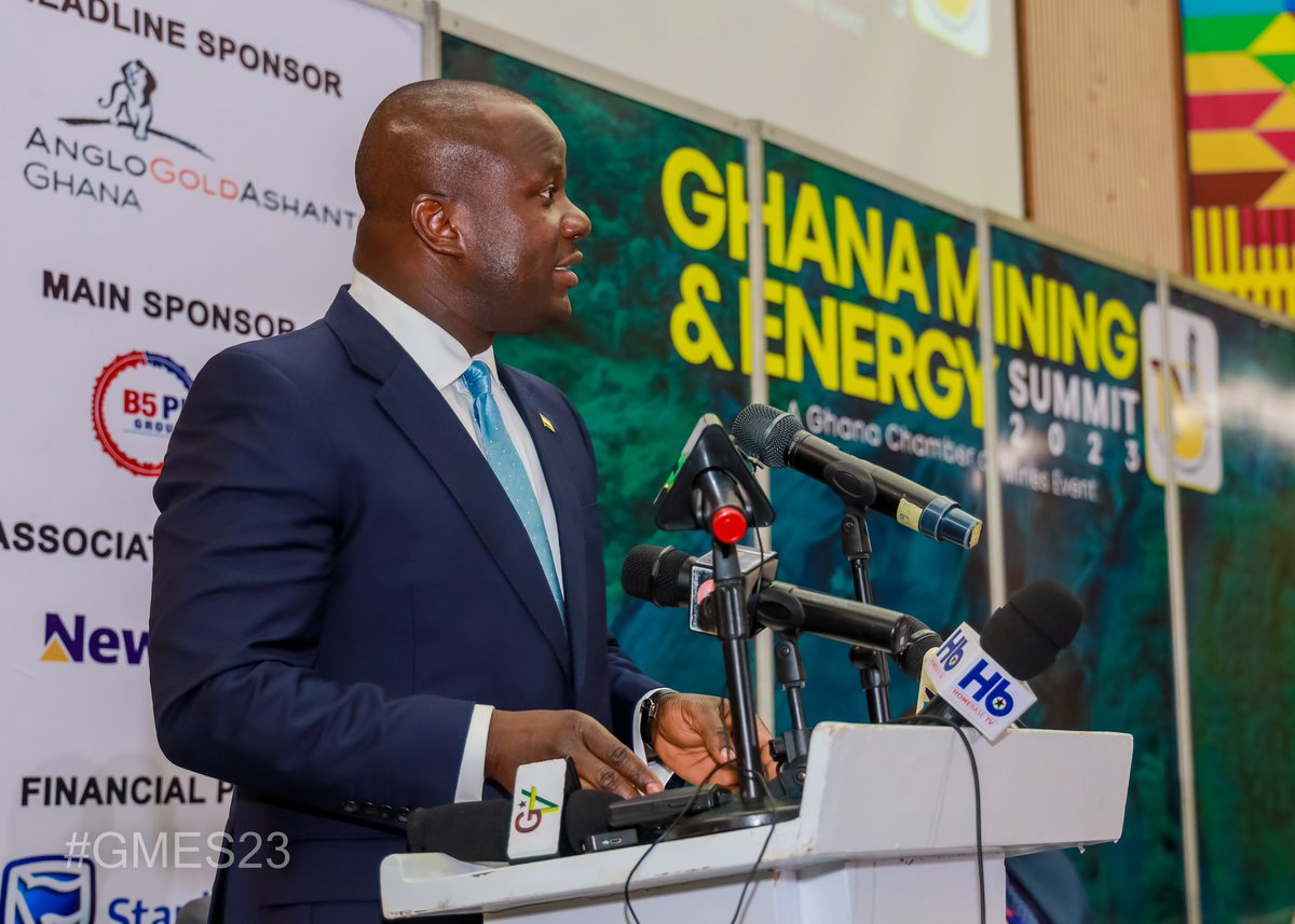 Wampex25's tweet photo. We are privileged to have the Minister for Lands and Natural Resources, Samuel Abu Jinapor deliver his remarks at the opening session of the Ghana Mining and Energy Summit. #GMES23 https://t.co/GqFYhvWJfd