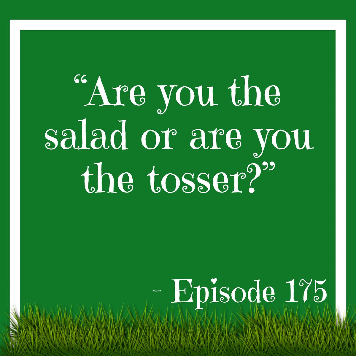 That’s What She Said

🥗🥗🥗🥗🥗🥗🥗
#thegreenergrasspodcast #greenergrasspodcast #podcast #wouldyourather  #prosandcons #youhavetopickone #offthetonguepodcastnetwork #patreon #follow #subscribe #fruitorveg #fruit #veg #tosser #tossedsalad #salad #thatswhatshesaid #twss
