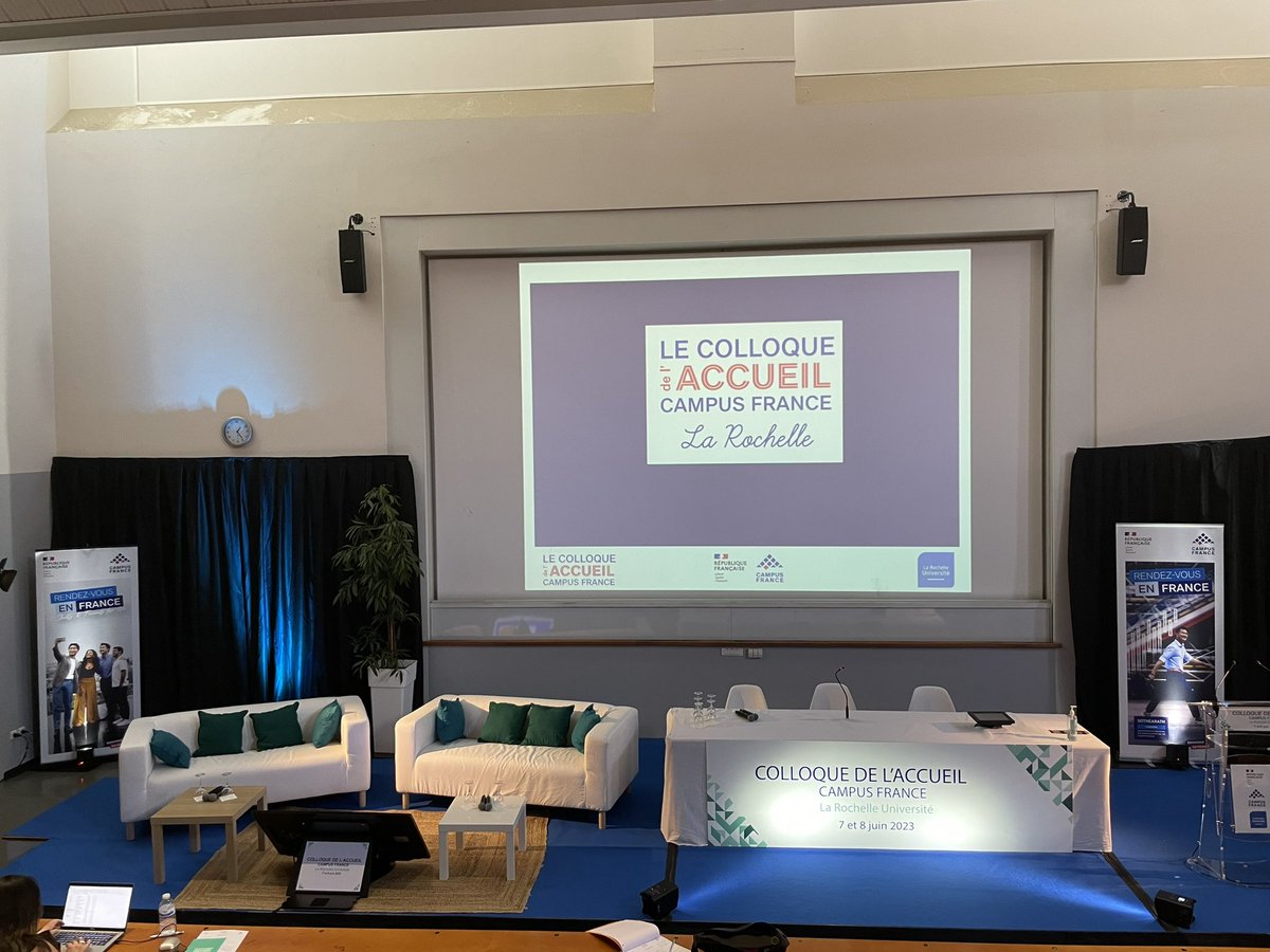 CampusFrance's tweet photo. #ADEI2023 | Le colloque de l’accueil commence d’ici quelques minutes à @UnivLaRochelle ! 🎉 Comment améliorer l’accueil des étudiants internationaux en France ? 🇫🇷 Quels sont les enjeux, les dispositifs en place et les solutions ? https://t.co/IK6YTYvz7N