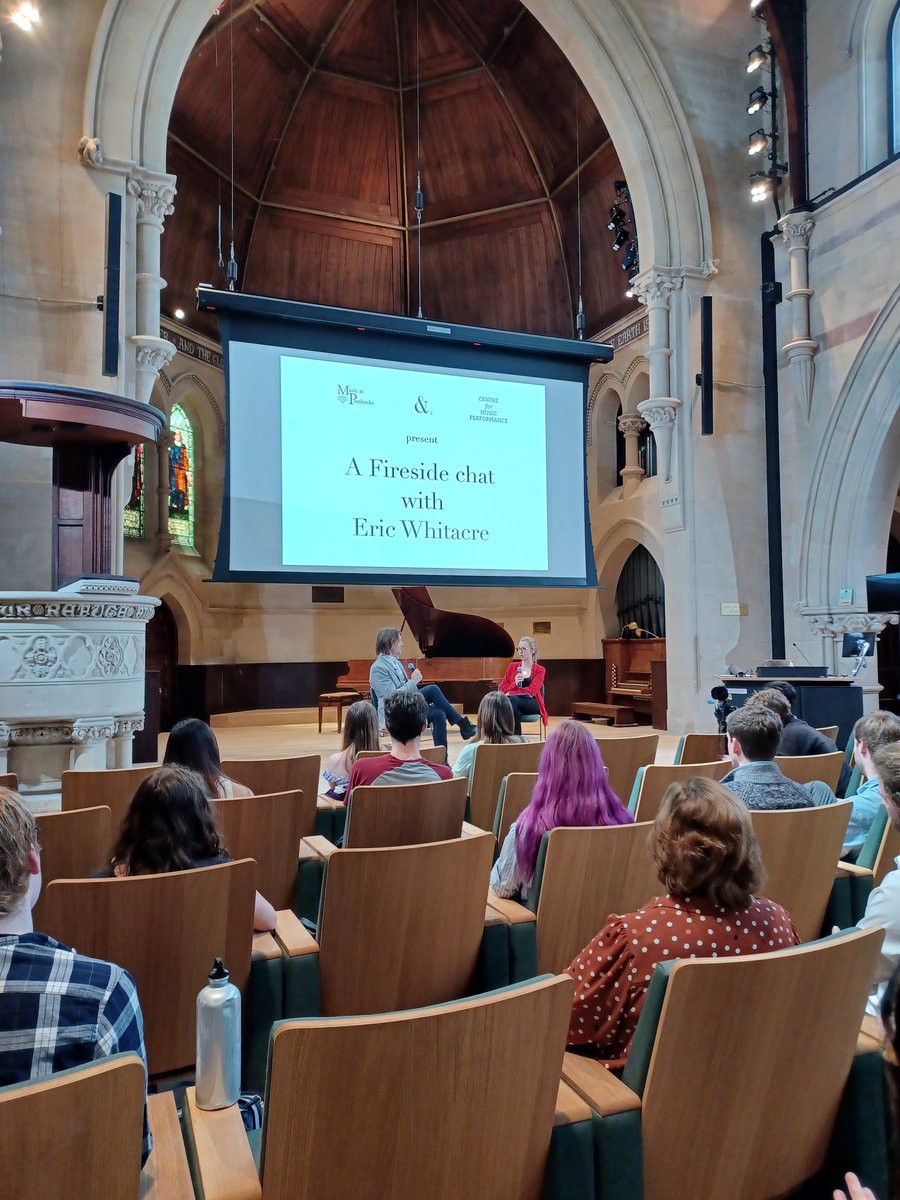 Delighted that @CamUniCMP is partnering with @pembroke1347 to host this lunchtime 'fireside chat' between @annalapwood and @EricWhitacre - our very first events in the brand new Pembroke Auditorium!