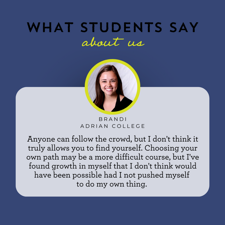 IndependentsMCA's tweet photo. Meet Brandi from @adriancollege and hear what she has to say. https://t.co/PQBYlVuiZD
