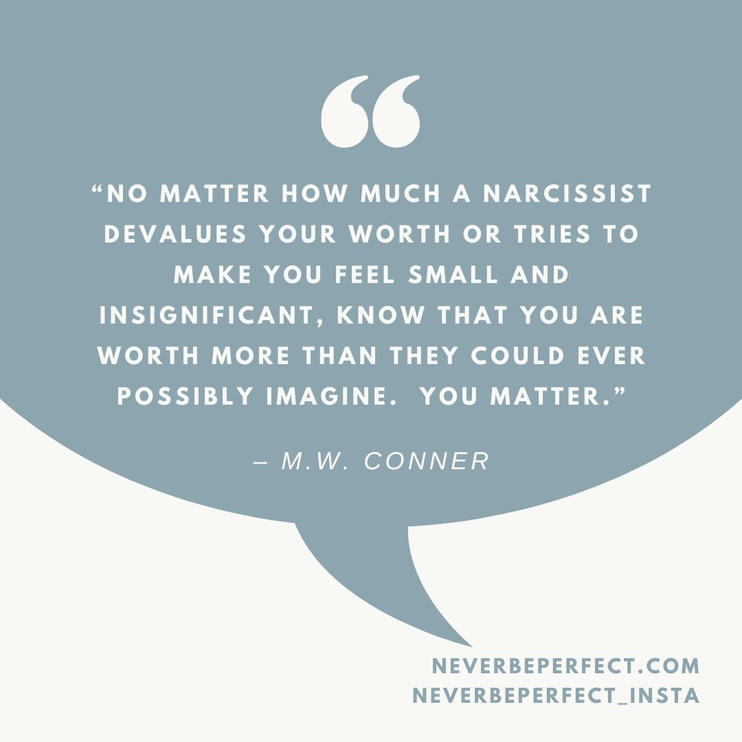 nevbeperfect's tweet photo. Narcissists will try to devalue you, making you feel worthless to keep you in the cycle of abuse.  Everyone matters.  YOU matter.  You are worthy. You are enough!
#narcissisticabuse #narcissism #mentalhealth #emotionalabuse #mentalabuse #npd #neverbeperfect https://t.co/p58idmZkXP