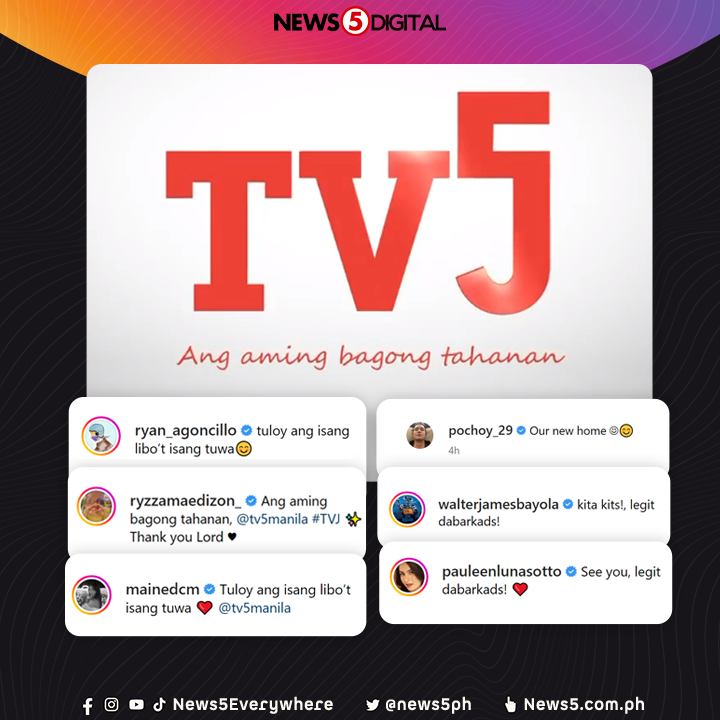 News5PH's tweet photo. DABARKADS' NEWFOUND HOME 🥹💕

Nagkumpirma na rin ang iba pang OG #Dabarkads na sina Maine Mendoza, Paolo Ballesteros, Ryzza Mae Dizon, Pauleen Luna-Sotto, Wally Bayola, at Ryan Agoncillo ng kanilang paglipat sa Kapatid network. #News5 https://t.co/UhpeMYY01t