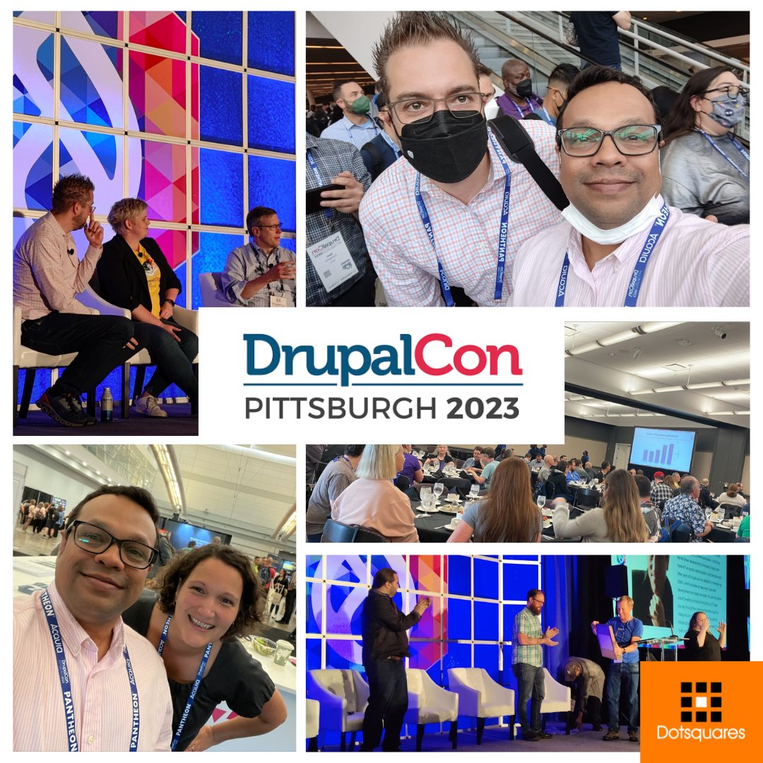 dotsquares's tweet image. 🌟 Live from #DrupalCon2023 in Pittsburgh! 🌟
Dotsquares is thrilled to be participating in the DrupalCon 2023! The energy here is incredible as we dive deeper into the world of @drupal and connect with industry enthusiasts from around the globe 🎉
#Dotsquares #WebDevelopment
