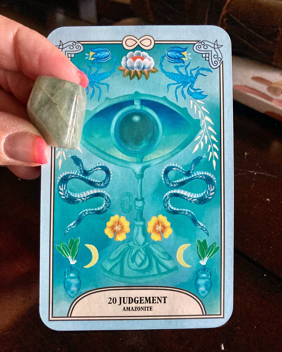 Rise above the past, above self doubt and mistakes. “This is a turning point, driven by authenticity.” 
🌙✨
#thecrystalmagictarot  #cardoftheday #judgement #amazonite #awakening #riseabove #liveauthentically #spiritualgrowth #selfhealers #thelunarhaven #healingfromtheheartland