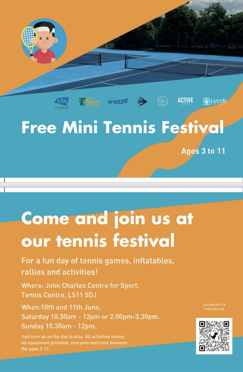 South Leeds School Sports Partnership (@southleedsssp) on Twitter photo Free junior tennis coaching and inflatable fun(!) taking place at <a href="/JCCSTennis/">JCCS Tennis</a> this weekend. Why not pop in during one of the time slots… I’m sure you’ll have an ‘ace’ time!! 😂 🎾 👍 Free junior tennis coaching and inflatable fun(!) taking place at <a href="/JCCSTennis/">JCCS Tennis</a> this weekend. Why not pop in during one of the time slots… I’m sure you’ll have an ‘ace’ time!! 😂 🎾 👍