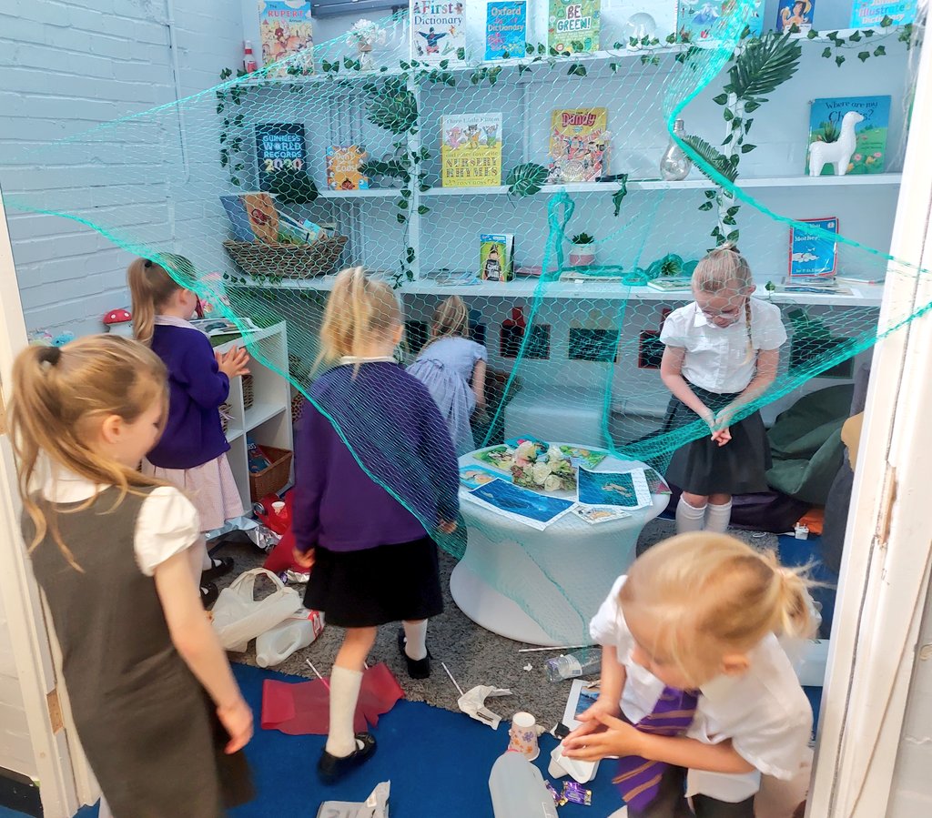 Today we were really excited to explore our new core text 'The mess that we made'. We became fish and swam through the ocean with a range of obstacles, from nets to rubbish and we thought about what the impact was of the pollution in the ocean 🗑🚮🌊🦭🐢 <a href="/PrimaryElaine/">Elaine Primary</a>