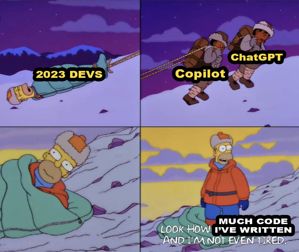 supabase's tweet photo. dev work in 2023 https://t.co/mVvhDpAfyA