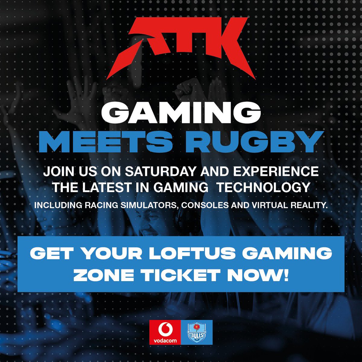 GAMING MEETS RUGBY THIS SATURDAY 🏉🕹️ 

Come and experience the latest in gaming technology and watch us play the Toyota Cheetahs at Loftus 🔥

🎟️ Get your Loftus Gaming Zone Ticket here: bit.ly/3MSYpcH