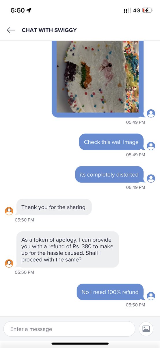 anujsri1's tweet photo. #rant 
@Swiggy @SwiggyCares  Ideally you should replace or refund 100%.

@Swiggy negotiates to refund 250, then 100, then 380.

Need to brush up my negotiation skills before ordering next time. @zomato thank God you never do this. https://t.co/eLhUMTzQ2q