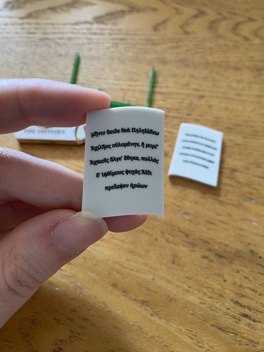 first samples for my next collection have arrived and i need to make lots of adjustments BUT LOOK

first lines of the iliad! uv printed onto acrylic! ready for me to make into jewellery!!!!