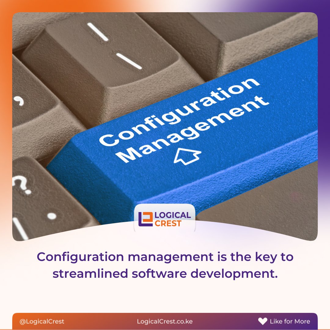 LogicalCrest's tweet image. wonder what role configuration management plays in software projects? well, it is a game-changer for successful software development, as it enables easy maintenance of consistency across environments and minimizes errors. #ConfigurationManagement #SoftwareProjects #businesssense