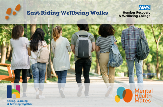 Explore Nature, Connect with Others, and Boost Your Wellbeing! 

Exciting News! Humber Recovery and Wellbeing College is teaming up with Mental Health Mates to launch our incredible Walking Groups in the beautiful East Riding! 
for more information visit: humberrecoverycollege.nhs.uk