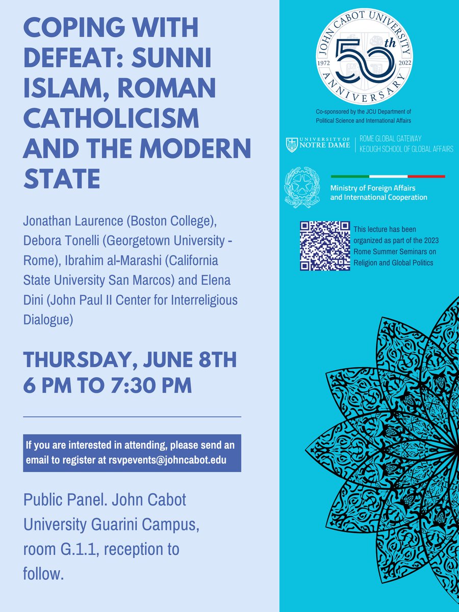 Princeton University Press (@princetonupress) on Twitter photo .<a href="/JohnCabotRome/">John Cabot University</a> welcomes PUP author <a href="/JonathanLauren6/">Jonathan Laurence</a> to discuss his latest book, Coping with Defeat, tomorrow (June 8) at 6 PM CEST, as part of their Rome Summer Seminars on Religion & Global Politics: hubs.ly/Q01SDzzd0
<a href="/NotreDame/">University of Notre Dame</a> <a href="/UniGregoriana/">Pontificia Università Gregoriana</a> <a href="/adyanfoundation/">Adyan Foundation</a> .<a href="/JohnCabotRome/">John Cabot University</a> welcomes PUP author <a href="/JonathanLauren6/">Jonathan Laurence</a> to discuss his latest book, Coping with Defeat, tomorrow (June 8) at 6 PM CEST, as part of their Rome Summer Seminars on Religion & Global Politics: hubs.ly/Q01SDzzd0
<a href="/NotreDame/">University of Notre Dame</a> <a href="/UniGregoriana/">Pontificia Università Gregoriana</a> <a href="/adyanfoundation/">Adyan Foundation</a>