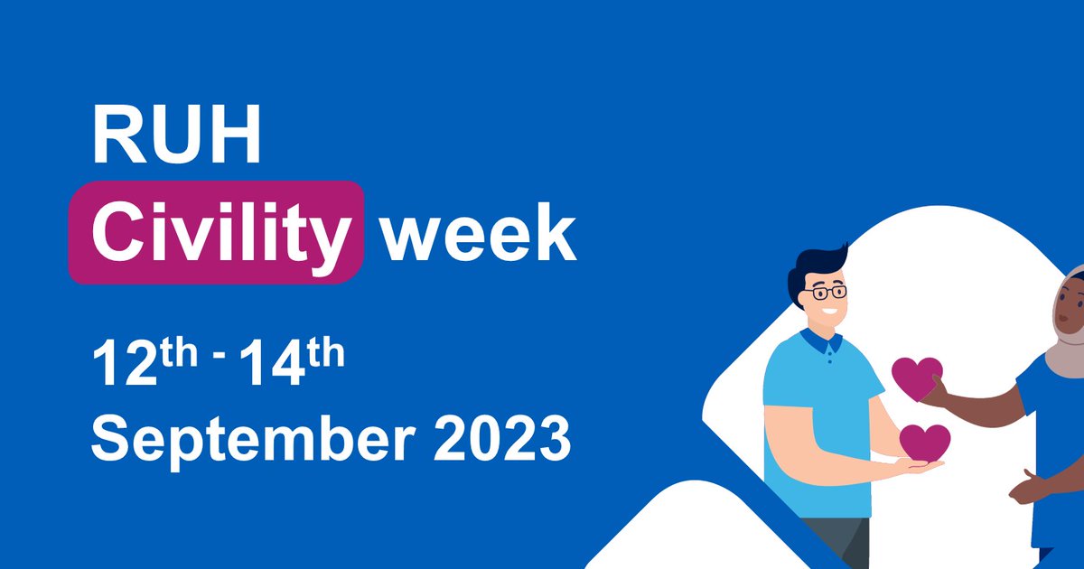 ODteam_ruh's tweet photo. @RUHstaff Save the date 12-14 September, RUH civility week 2023. A mix of interactive sessions, drop-ins and a talk from @timmkeogh. We can't wait! 
#nhs #civilityandrespect #KindnessMatters https://t.co/Eun1zCkmj0