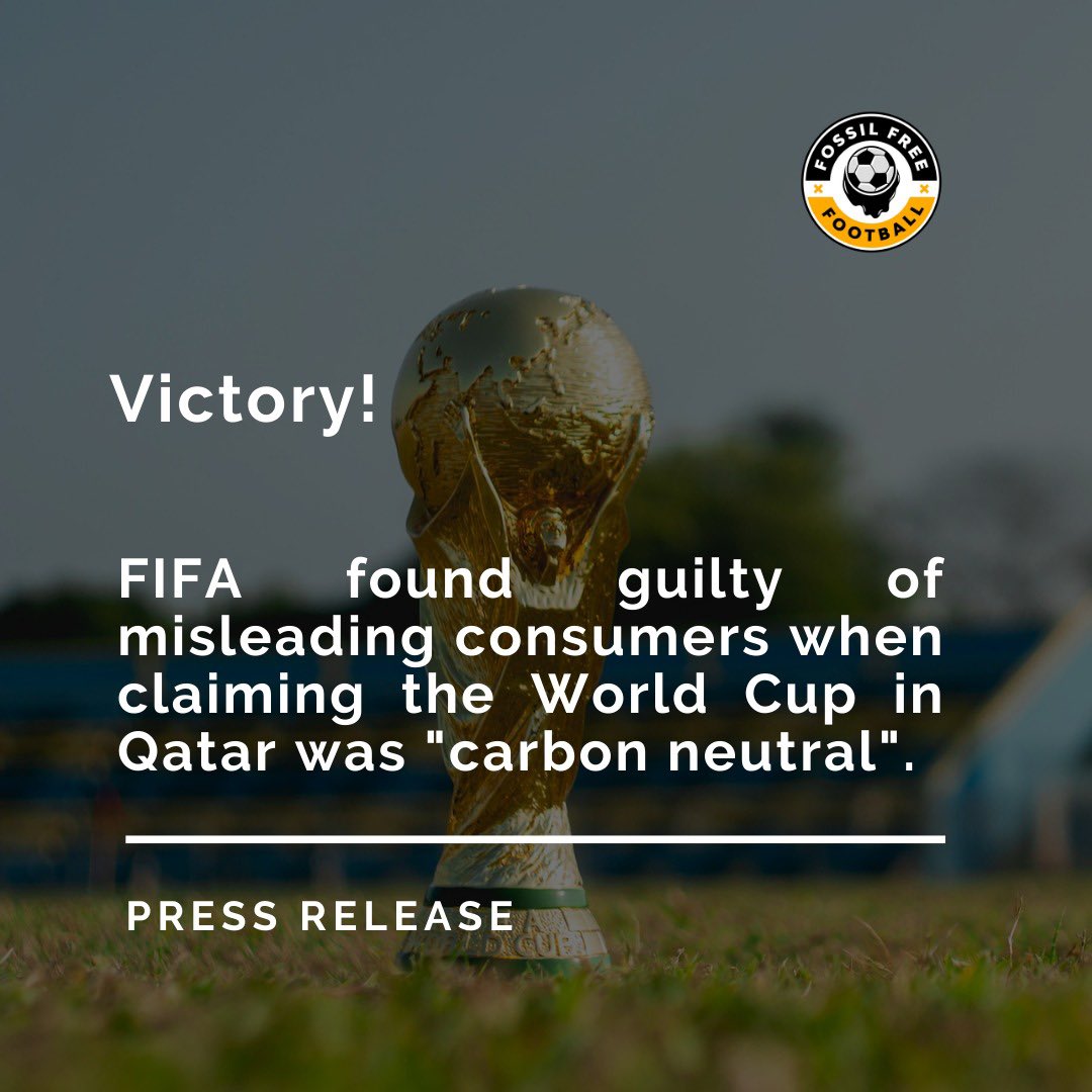 📣 WE WON! 🎉 Time for <a href="/FIFAcom/">FIFA</a> to stop misleading us and start taking serious climate action. fossilfreefootball.org/2023/06/07/fif…