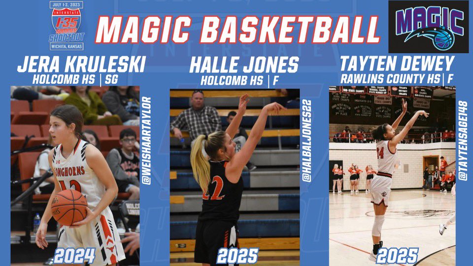 🚨I-35 Shootout Program Spotlight🚨

Welcoming <a href="/magicbasketbal4/">Magic Basketball</a> to the I-35 Shootout! This group is full of depth and next level talent that college coaches at multiple levels will want to see! Check out Jera, Halle, Tayten and the rest of Magic Basketball July 1-2 in Wichita!