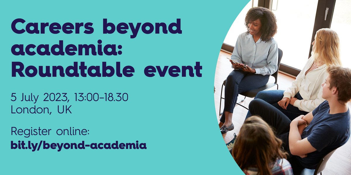 BiochemSoc's tweet photo. Calling all ECR’s! Register for our FREE Careers beyond academia: Roundtable event happening on 5 July in London, UK. Confirmed speakers for our roundtable discussions include Professor @MelanieWelham, Dr @Ross_Coron, Dr Gary Male and Dr Madalina Mihai. https://t.co/fP3ISJoNHA https://t.co/bWhbMtEpjL