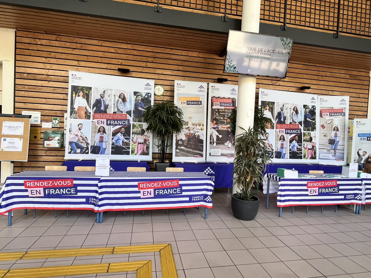 msilti's tweet photo. Colloque de l’accueil @CampusFrance 2023.

Tout est prêt pour accueillir à La Rochelle les acteurs de l’accueil des étudiants internationaux 🌏dans les établissements d’enseignement supérieur 🇫🇷 

Merci à @UnivLaRochelle pour l’accueil

@FranceUniv @ConferenceDesGE @Cdefi https://t.co/9U3ZXQuwsl