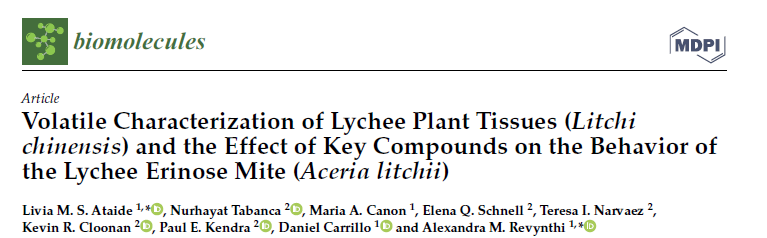 A new paper is out on the #Lychee Erinose Mite! mdpi.com/2325338 #mdpibiomolecules via @Biomol_MDPI 
@UFEntNem @AcarologicalSoc @UFTropical @USDA_ARS