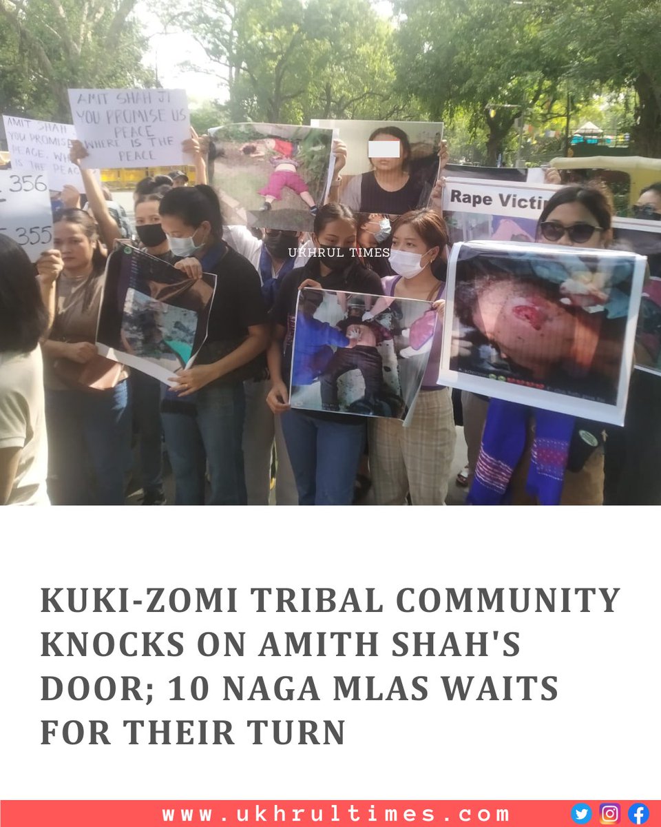 #NewDelhi: The #Kuki-#Zomi tribals of #Manipur, under the banner of 'Kuki Women Forum' on Wednesday held a protest outside the Union Home Minister #AmitShah's residence in New Delhi against the conflict that has affected over tens of thousands of lives across the state since May…